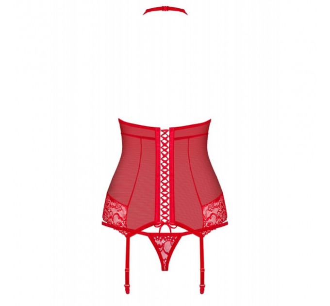 Комплект Obsessive 838-COR-3 корсет и стринги S/M