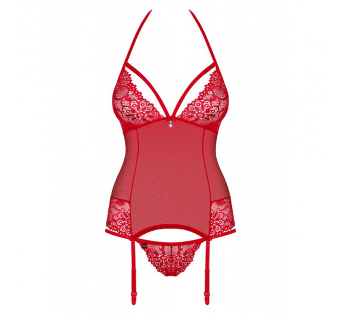 Комплект Obsessive 838-COR-3 корсет и стринги S/M