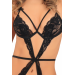 Комплект PEEP SHOW STRAP & LACE TEDDY BLACK, S/M