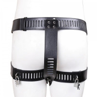 Шкіряний пояс вірності чорний DS Fetish