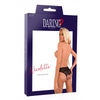Кружевные трусики с открытой интимной зоной Nicolette Daring Intimates, черные, S/M
