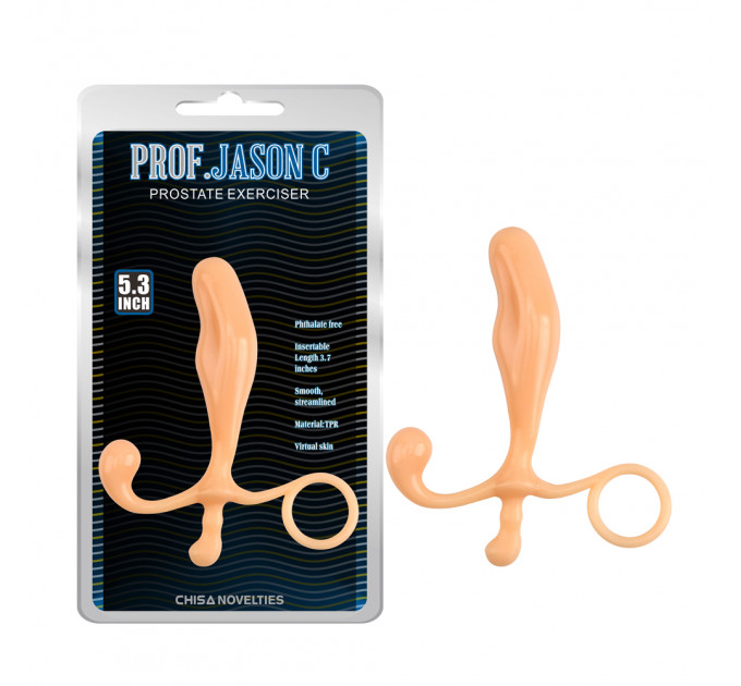 Масажер простати Chisa Prof.Jason C Prostate Exerciser з анатомічним рельєфом, бежевий