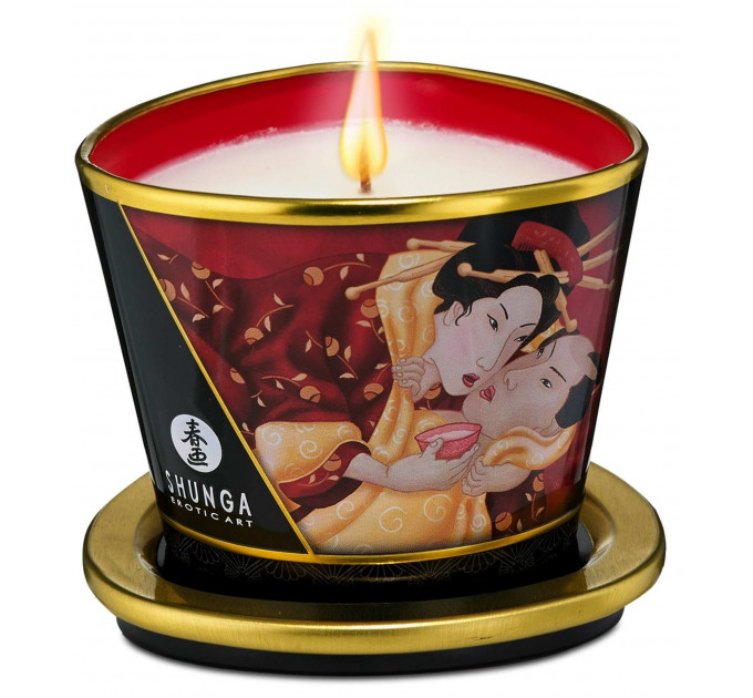 Массажная свеча Shunga Massage Candle Strawberry с ароматом клубники, 170 мл