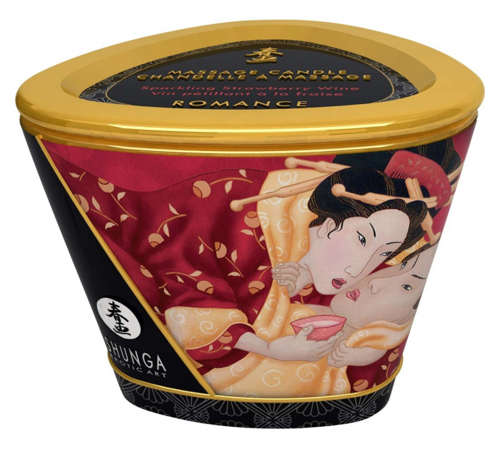 Массажная свеча Shunga Massage Candle Strawberry с ароматом клубники, 170 мл
