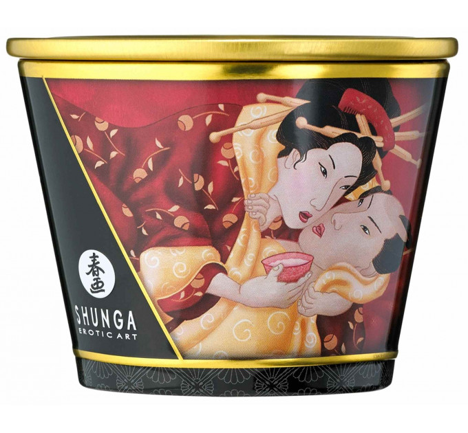 Массажная свеча Shunga Massage Candle Strawberry с ароматом клубники, 170 мл