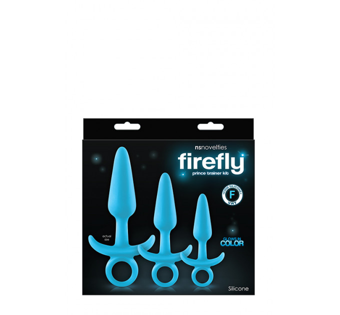 Набор светящихся анальных пробок NS Novelties FIREFLY PRINCE KIT BLUE