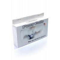 Наручники белый металл с мехом plush handcuffs