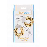 Наручники с мехом Toy Joy леопардовые