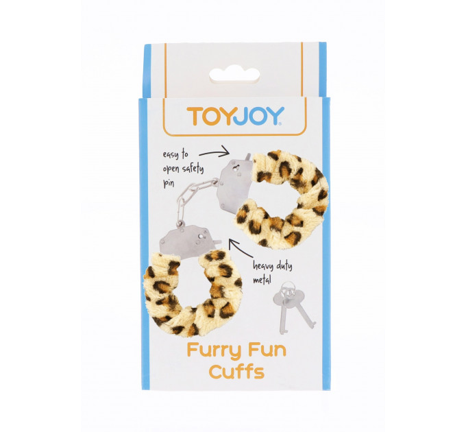 Наручники с мехом Toy Joy леопардовые