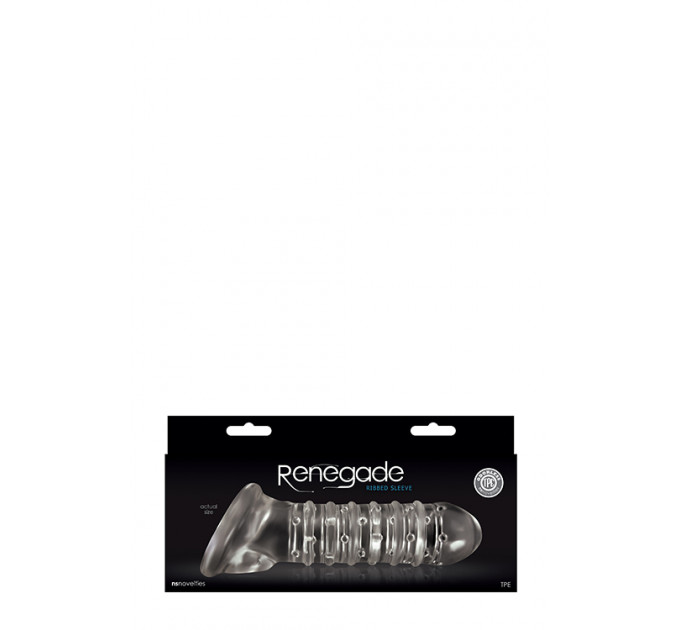 Насадка на пеніс, що подовжує RENEGADE RIBBED EXTENSION CLEAR