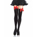 Непрозрачные высокие черные чулки с красным бантом Leg Avenue O\S