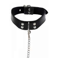 Нашийник широкий з повідцем Taboom Luxury Bondage Essentials чорний