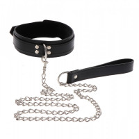 Нашийник широкий з повідцем Taboom Luxury Bondage Essentials чорний