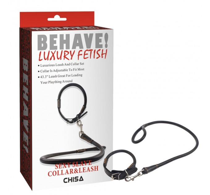 Ошейник и поводок Sexy Slave Collar&Leash Behave Luxury Fetish Chisa