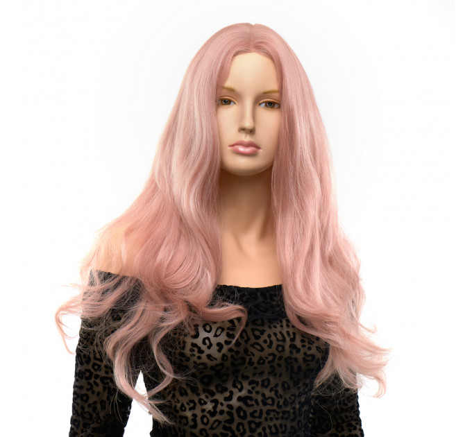 Парик длинный волнистый Fetish Hair нежно розовый, 60 см