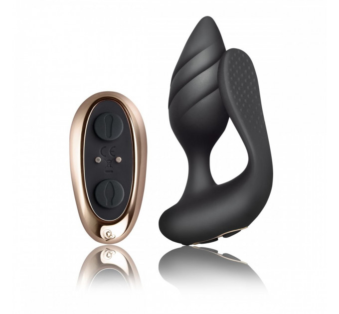 Вибратор для пар ROCKS-OFF - COCKTAIL DUAL MOTORED COUPLES TOY BLACK