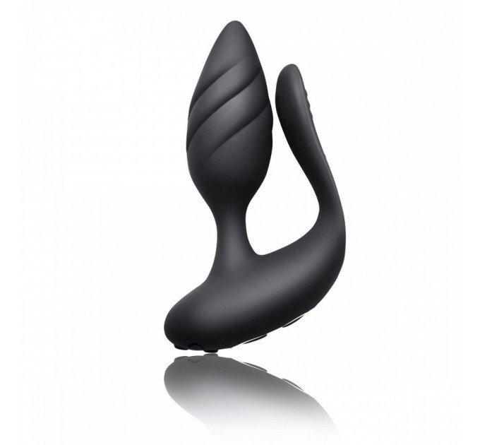 Вибратор для пар ROCKS-OFF - COCKTAIL DUAL MOTORED COUPLES TOY BLACK