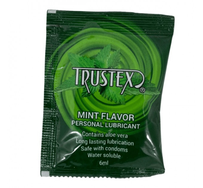 Саше/Лубрикант на водной основе Trustex Mint со вкусом мяты, 6 мл