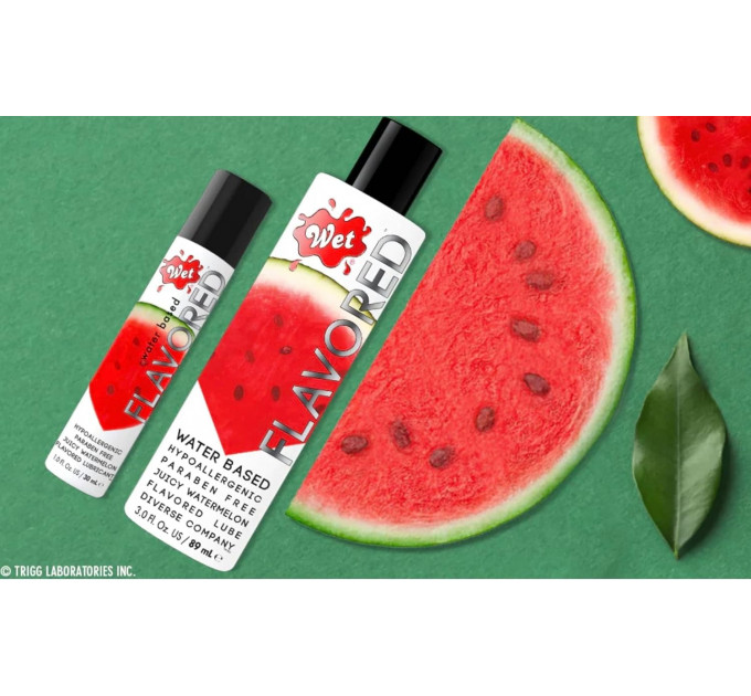 Съедобный лубрикант WET Flavored Juicy Watermelon (Сочный арбуз) 89 мл