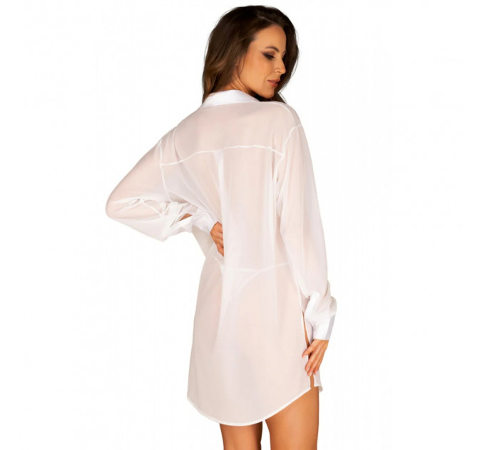 Сексуальный халат-рубашка Obsessive Stellya babydoll white M/L