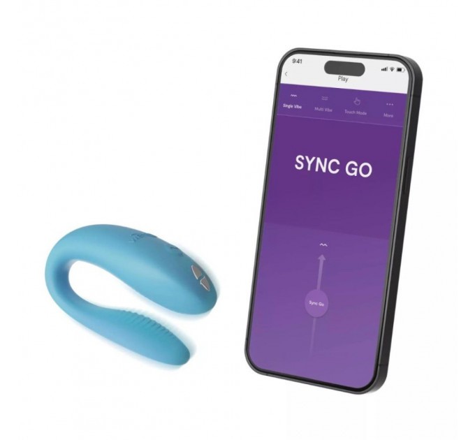 Смарт-вибратор для пар We-Vibe Sync Go Turquoise, голубой