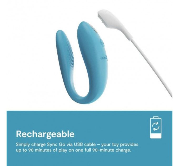 Смарт-вибратор для пар We-Vibe Sync Go Turquoise, голубой