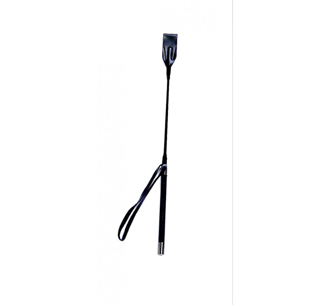 Стек с серебристой вставкой на ручке 55 см Crop black L