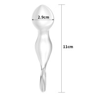 Скляний Анальний затор 4,5" Glass Romance Clear