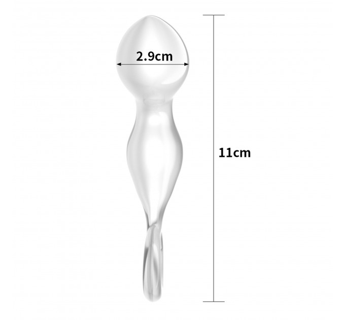 Стеклянная Анальная пробка 4,5" Glass Romance Clear