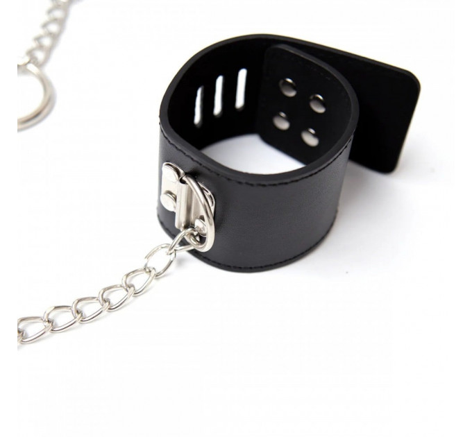 Система фиксации DS Fetish Neck collar and hogtie restraints with chain черная