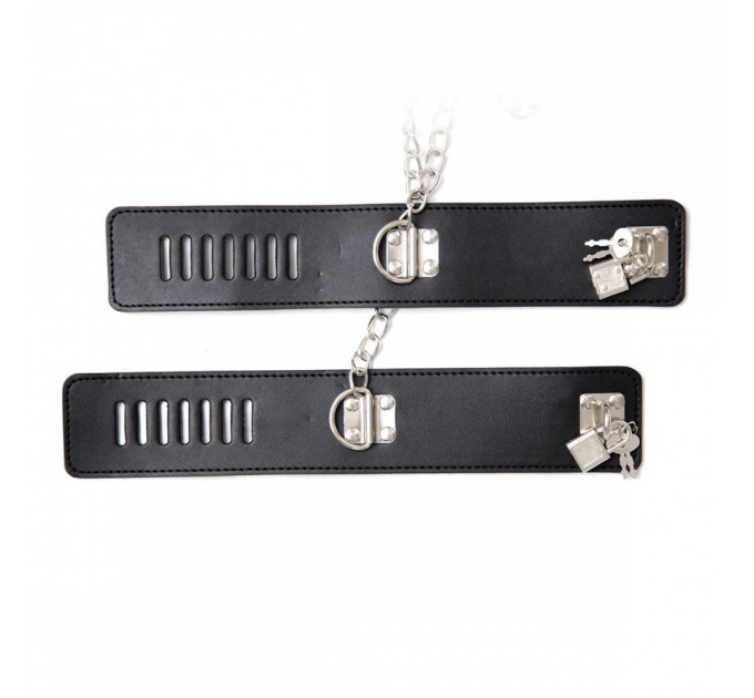 Система фиксации DS Fetish Neck collar and hogtie restraints with chain черная