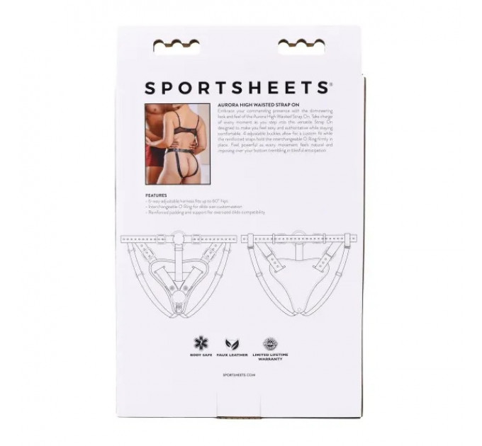 Трусики для страпонів Sportsheets Aurora High Waisted чорні