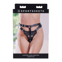 Трусики для страпонов Sportsheets Aurora High Waisted черные