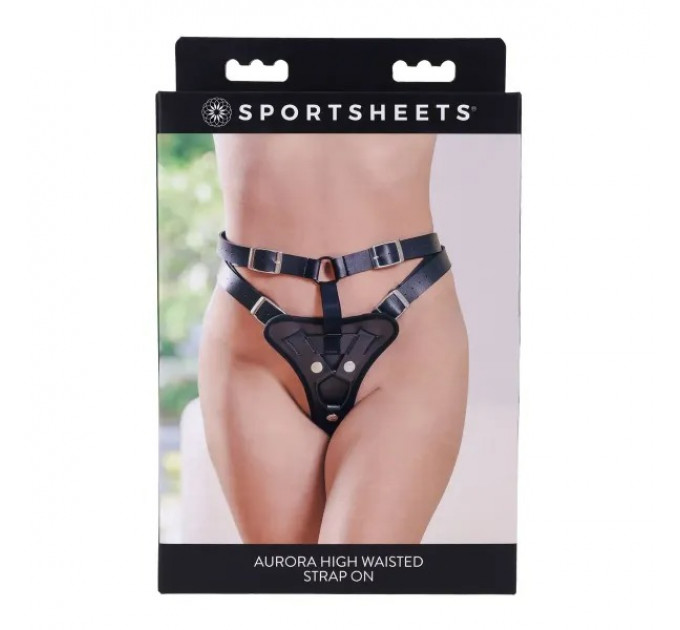 Трусики для страпонів Sportsheets Aurora High Waisted чорні