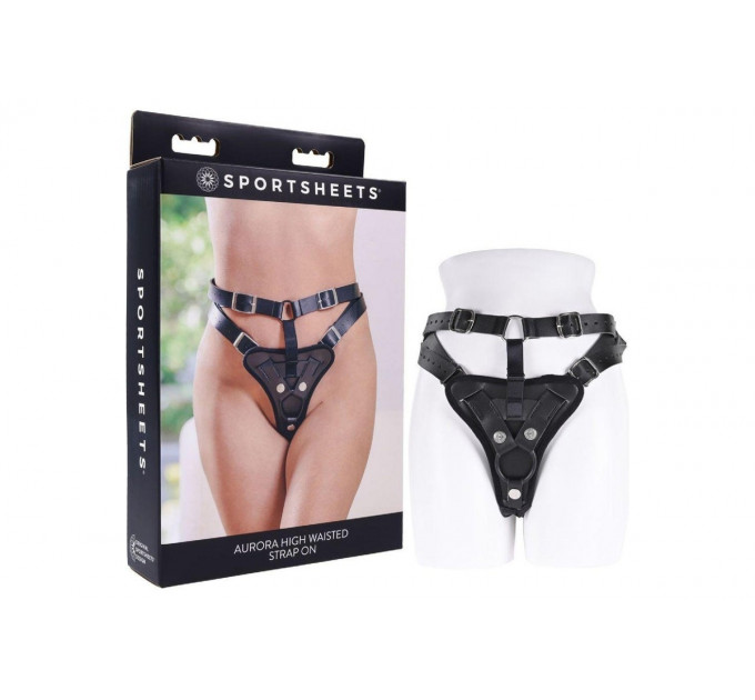 Трусики для страпонів Sportsheets Aurora High Waisted чорні