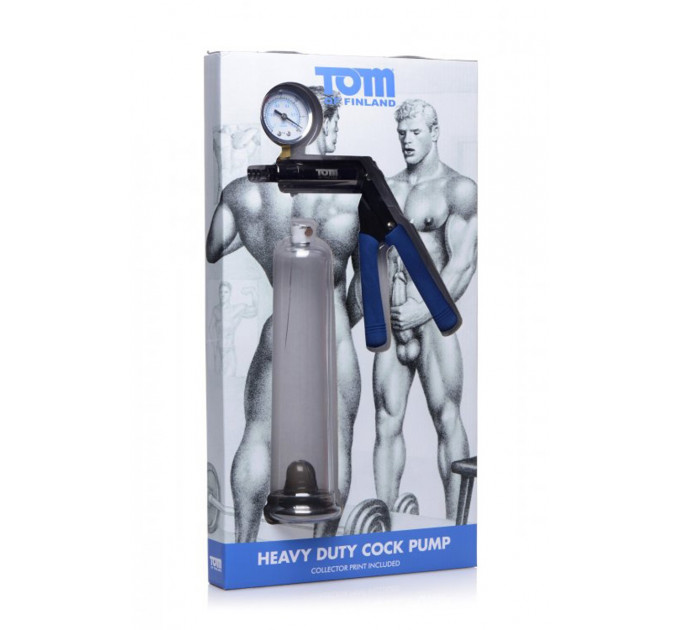 Вакуумная помпа для мужчин механическая Tom of Finland прозрачная, 24 х 5.7 см
