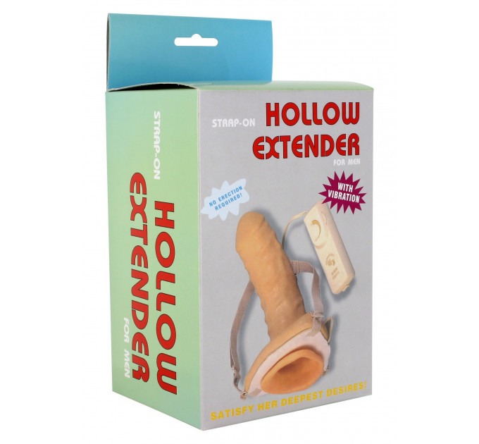 Вібромасажер з поясом Vibrating Hollow Extender Strap-On