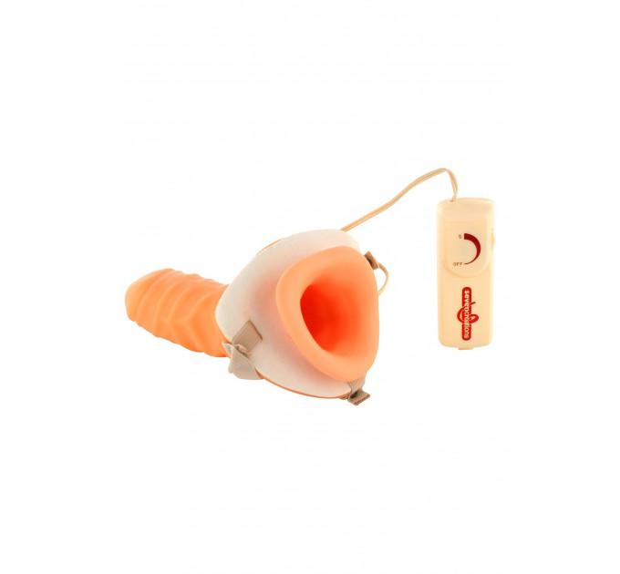 Вібромасажер з поясом Vibrating Hollow Extender Strap-On