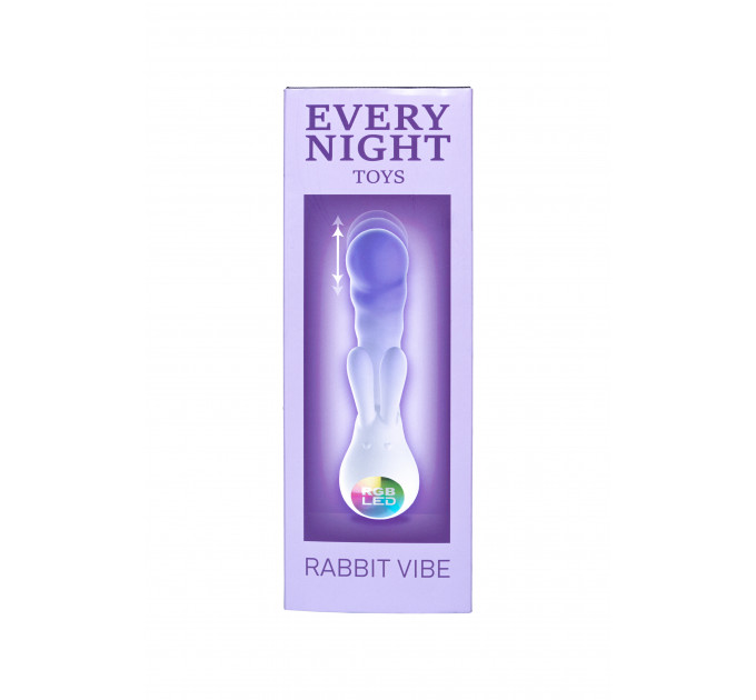 Вібратор-кролик зі світлодіодом Every Night Toys для точки G, фіолетовий градієнт
