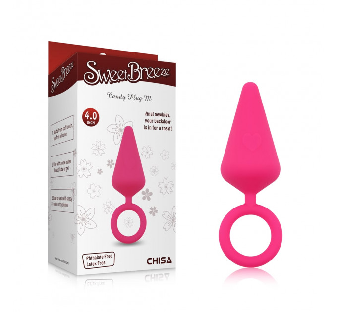 Анальная пробка Chisa Sweet Breeze с кольцом, розовый, M
