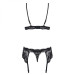 Комплект с поясом для чулок Obsessive 810-SEG-1 3 pcs set black L/XL