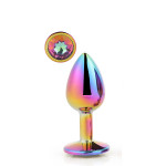 Dt21783 Райдужна анальна пробка GLEAMING LOVE MULTICOLOUR PLUG LARGE