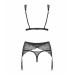 Комплект ажурный з поясом для чулок Obsessive Firella garter belt set L/XL