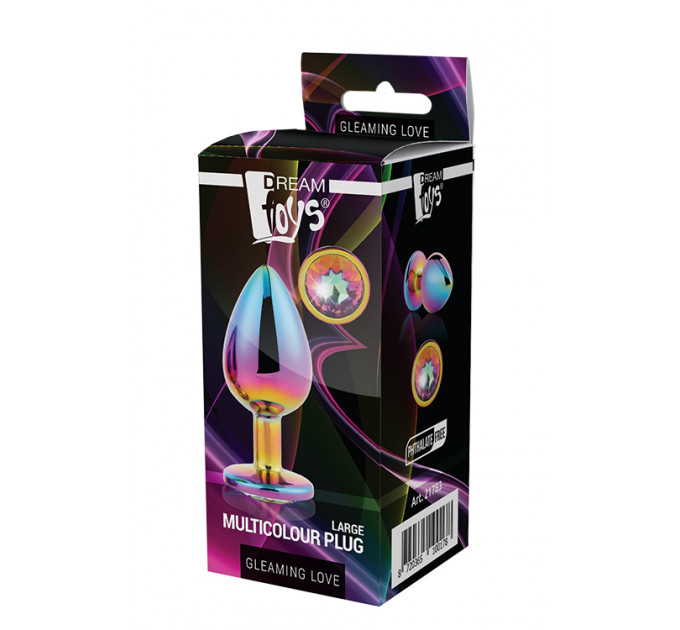 Dt21783 Райдужна анальна пробка GLEAMING LOVE MULTICOLOUR PLUG LARGE