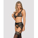 Комплект ажурный з поясом для чулок Obsessive Firella garter belt set L/XL