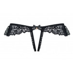 Трусики черные Obsessive 830-THC-1 crotchless thong L/XL