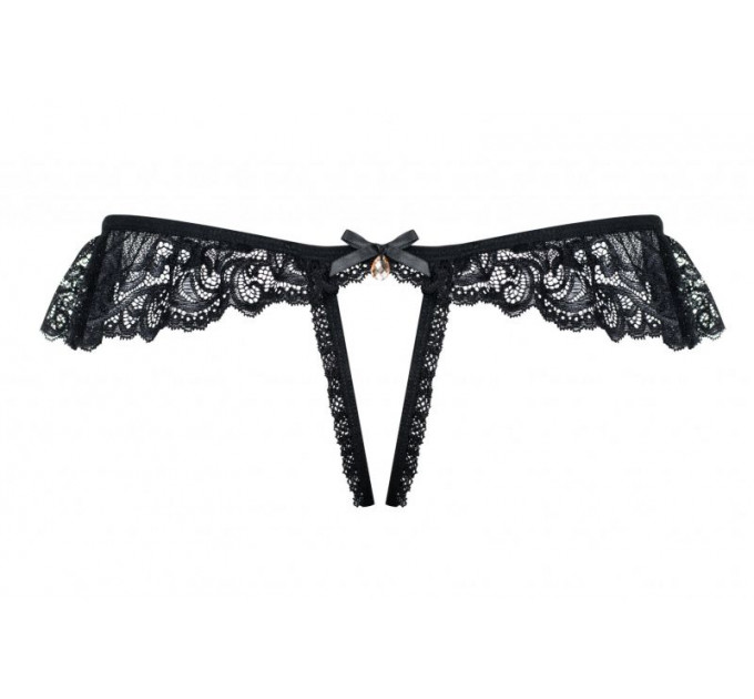 Трусики черные Obsessive 830-THC-1 crotchless thong L/XL