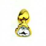 Анальна пробка Gold Metal Heart Diamond, S