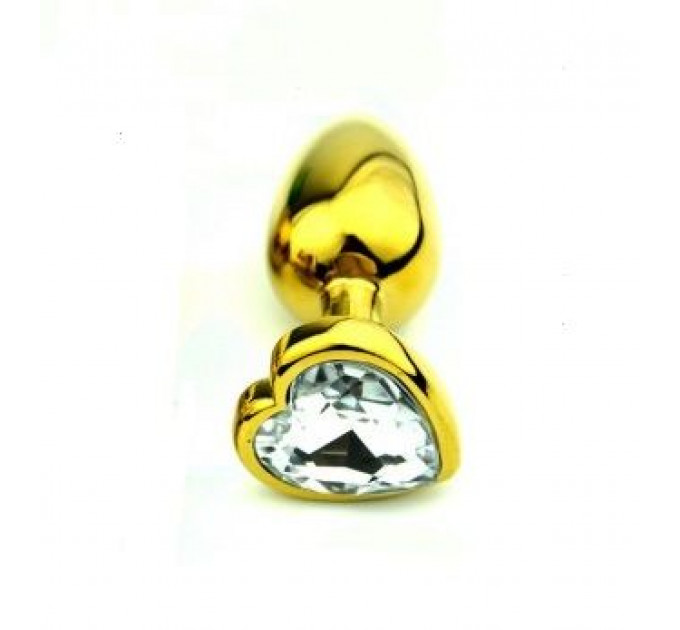 Анальна пробка Gold Metal Heart Diamond, S