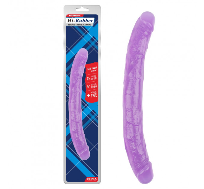 Фаллоимитатор двухсторонний фиолетовый Chisa Hi-Rubber 32,5 см *3,5 см